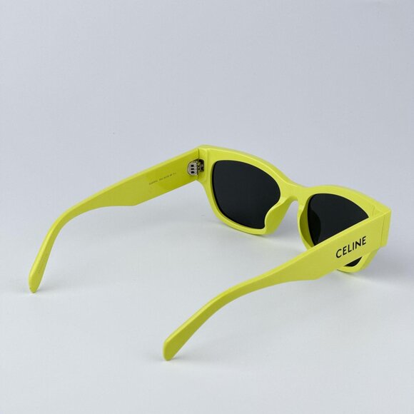 Celine MONOCHROMS CL40197U 93A  Men BRAND NEW Sunglasses Lime Green Grey Cat Eye - Picture 4 of 11